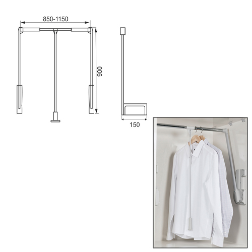 Closet Lift 15kg 1150x290x900 | STARAX